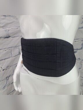 Burberry London Mens Cummerbund Waist Sash Black Check Silk England One Size